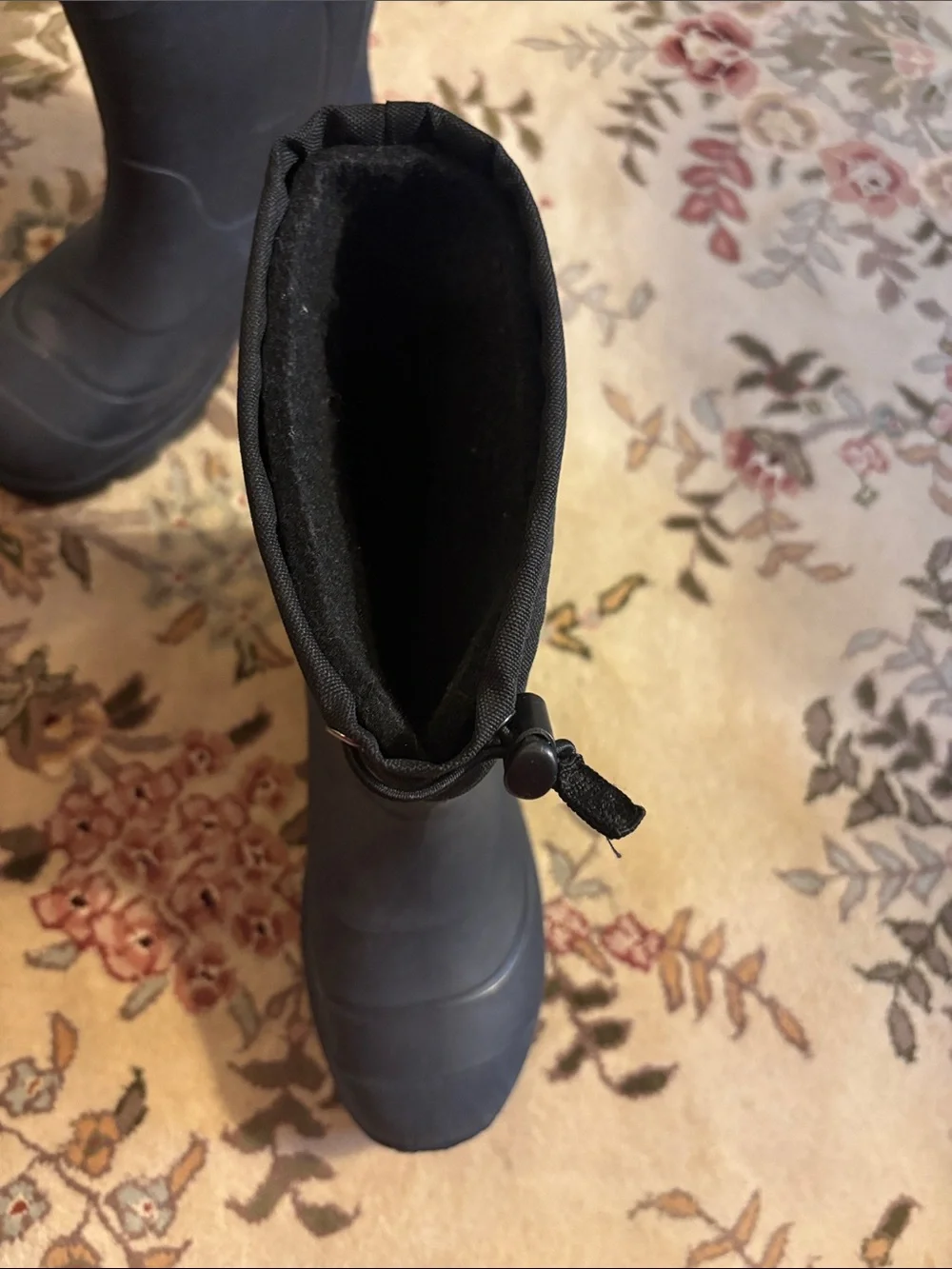 Kamik Boy’s Black Waterproof Snow Boots with Drawstring Cuff